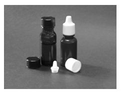 Amber glass & polyethelyne bottles and lids